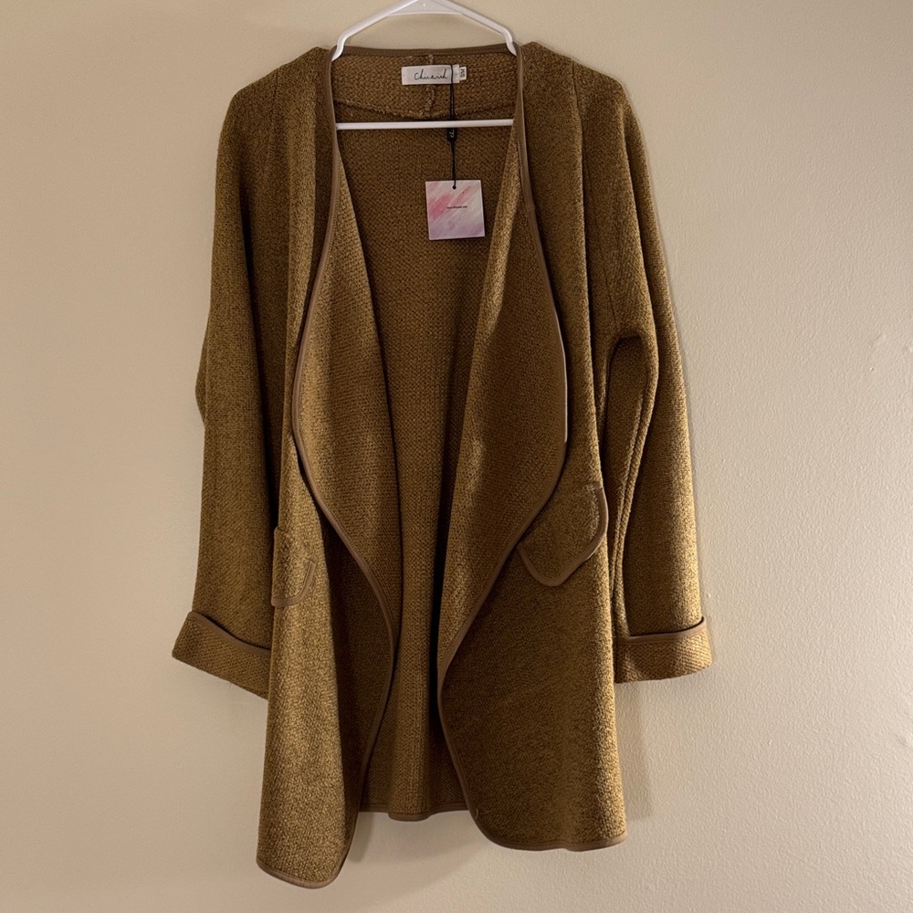 FINAL SALE CHICWISH Open Drape Cardi-Coat
